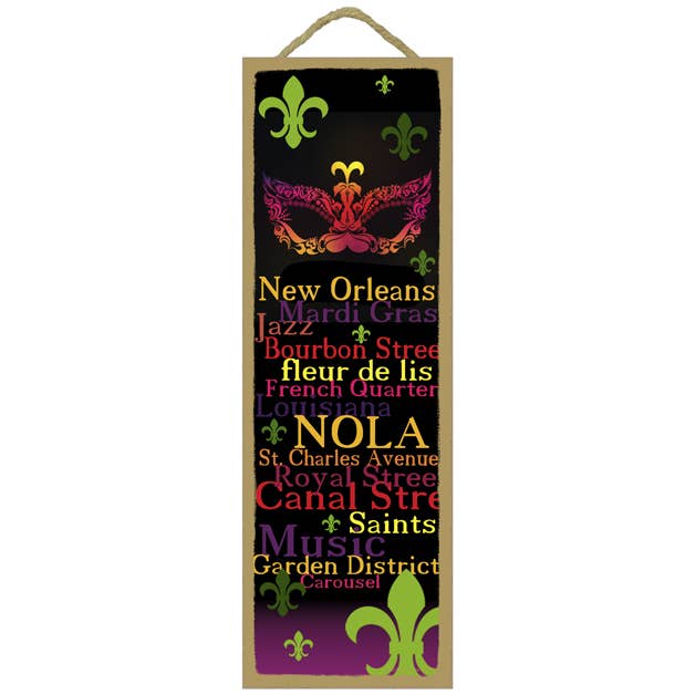 SJT Enterprises, Inc. – Großhandel Schilder – NOLA - Maskenkunst aus New Orleans - Worte von New Orleans