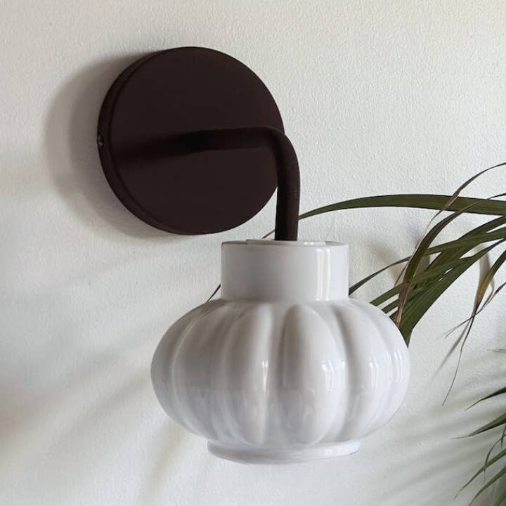 CHARLOTTE white porcelain wall lamp for wholesale by REMINISCENCE HOME