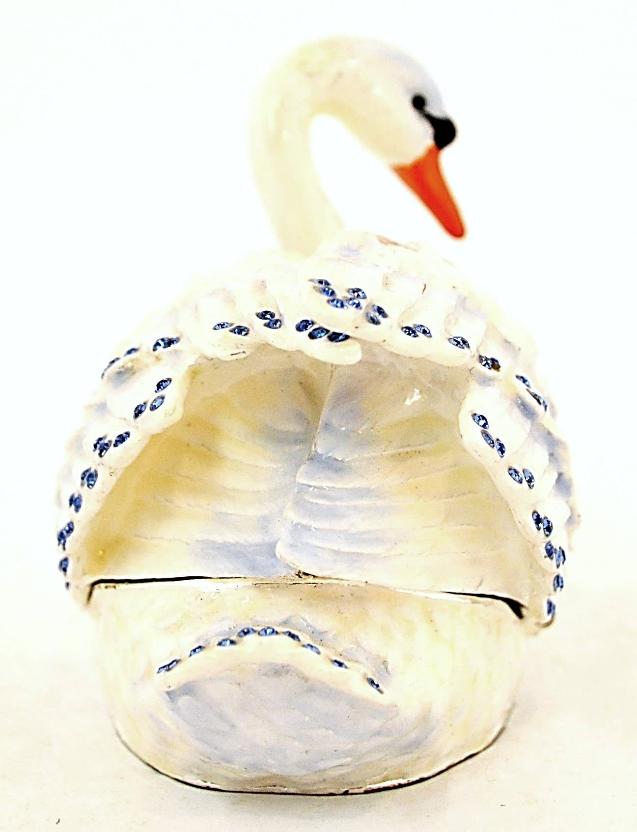 Ciel Collectables - Wholesale Jewelry Box/Organizer - Pink Swan Trinket Box. Hand Made with White & Pink Enamel8