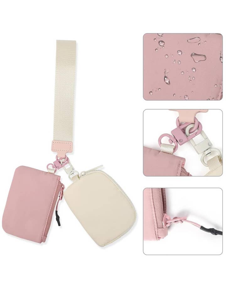 ,.._ SI-26443 Dual Pouch Wristlet Keychain Wallet for wholesale by 42POPS
