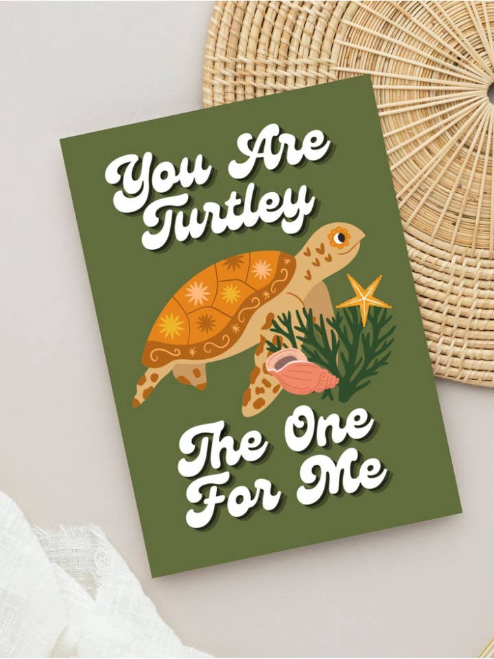 Turtle Pun The One Animal Pun Anniversary Love Greeting Card for wholesale by Printicole