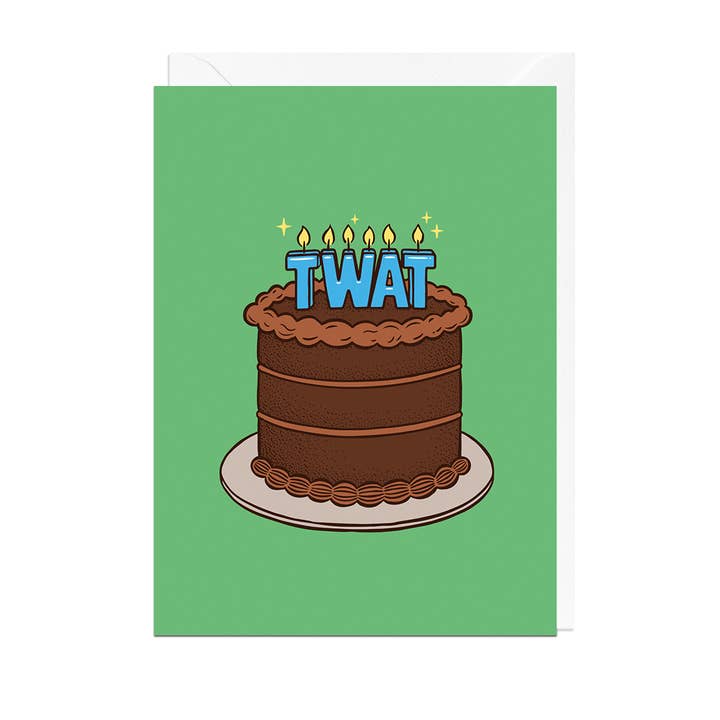 TWAT BIRTHDAY CAKE Card for wholesale by Jolly Awesome