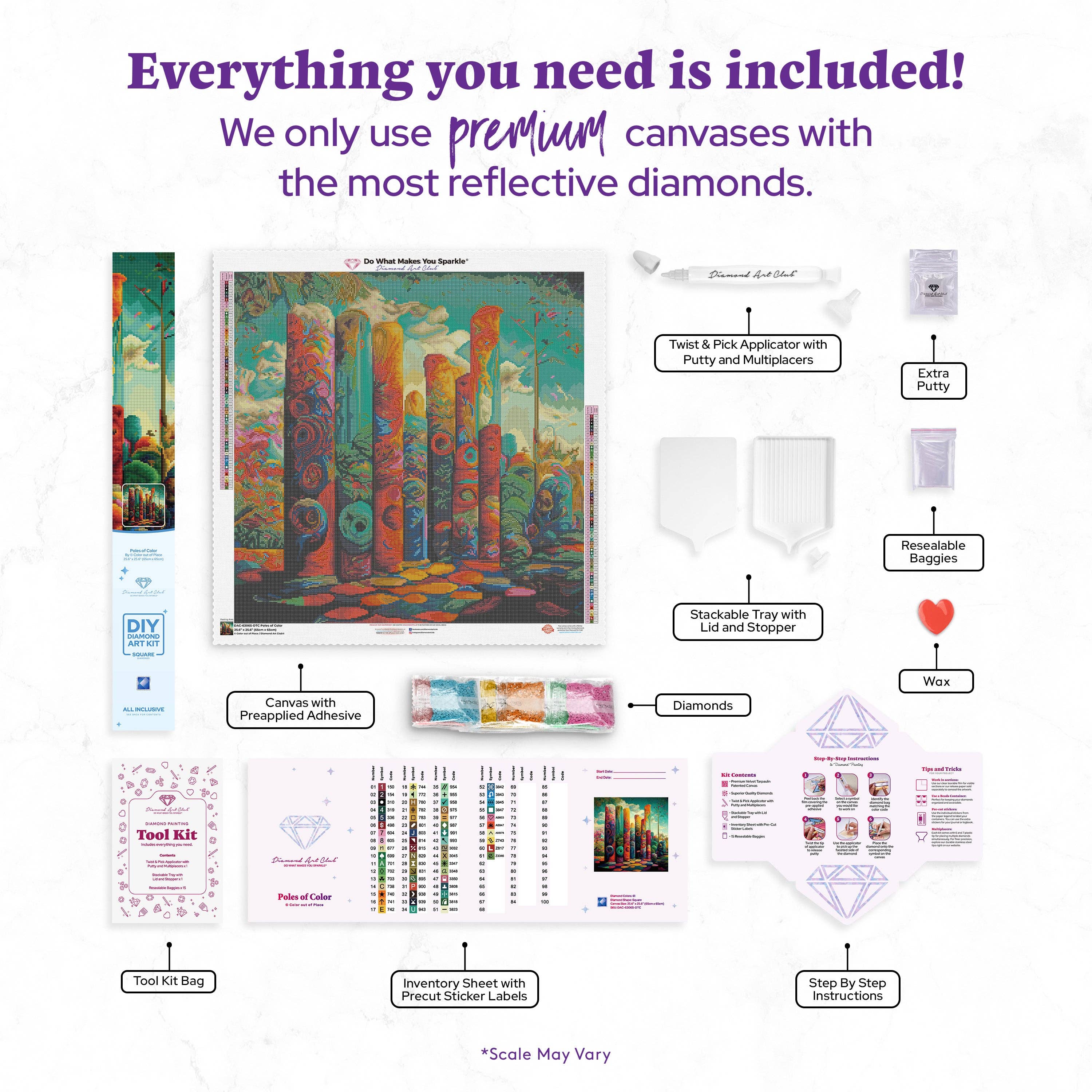Diamond Art Club - Wholesale DIY Craft Kit - Poles of Color2