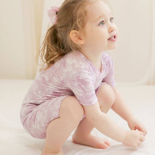 Bamboo Tie Dyeing Lavender Short Sleeve PJs for wholesale on Faire1