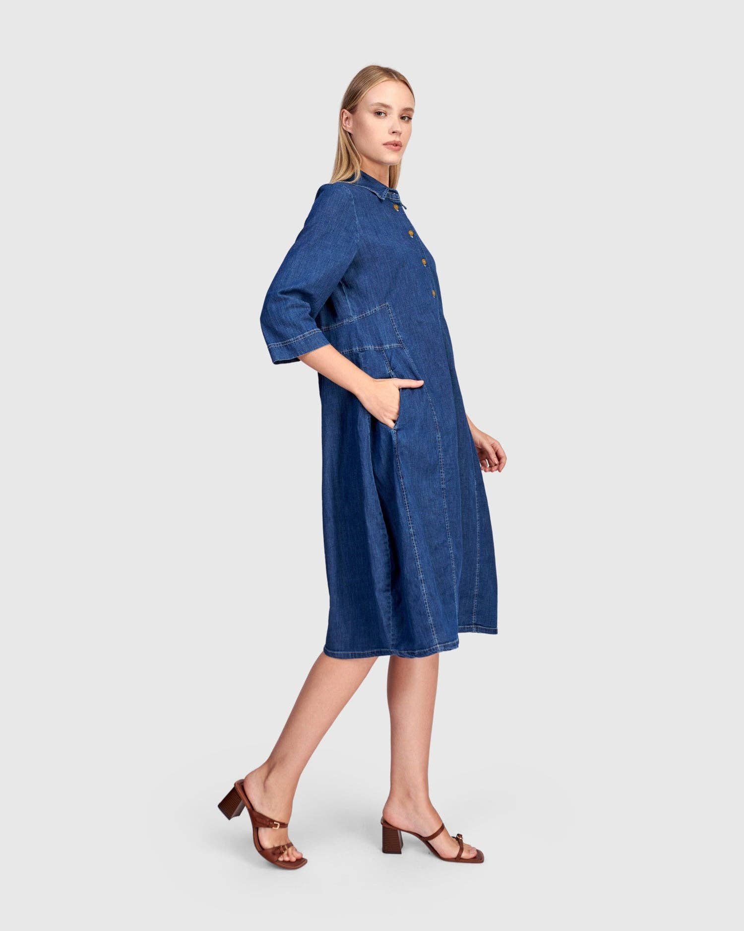 Harper Shirtdress, Denim for wholesale on Faire2