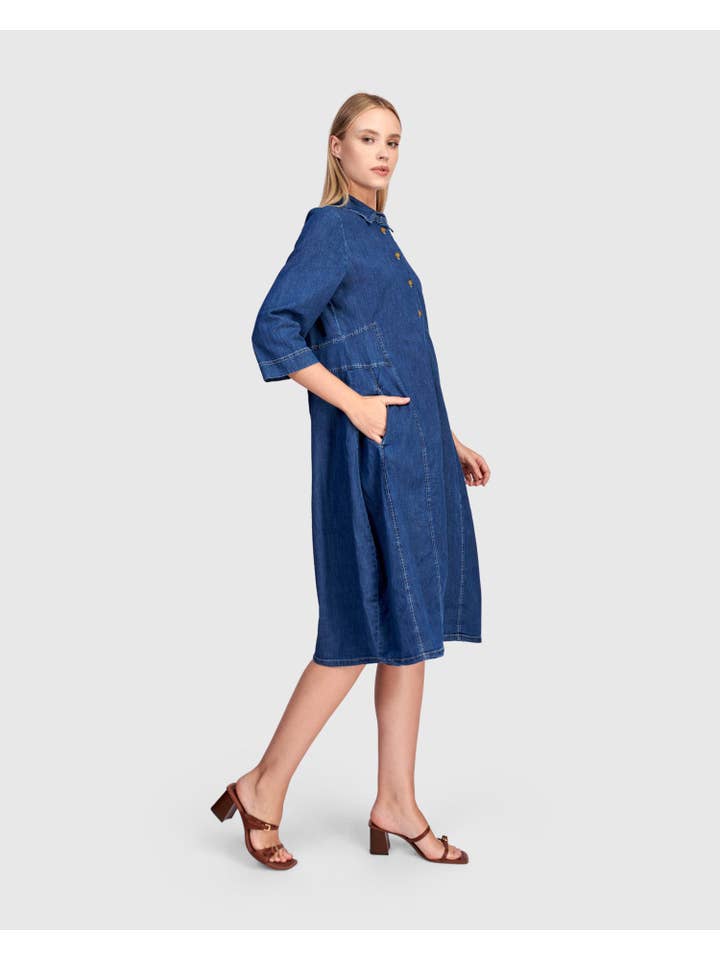 Harper Shirtdress, Denim for wholesale on Faire2