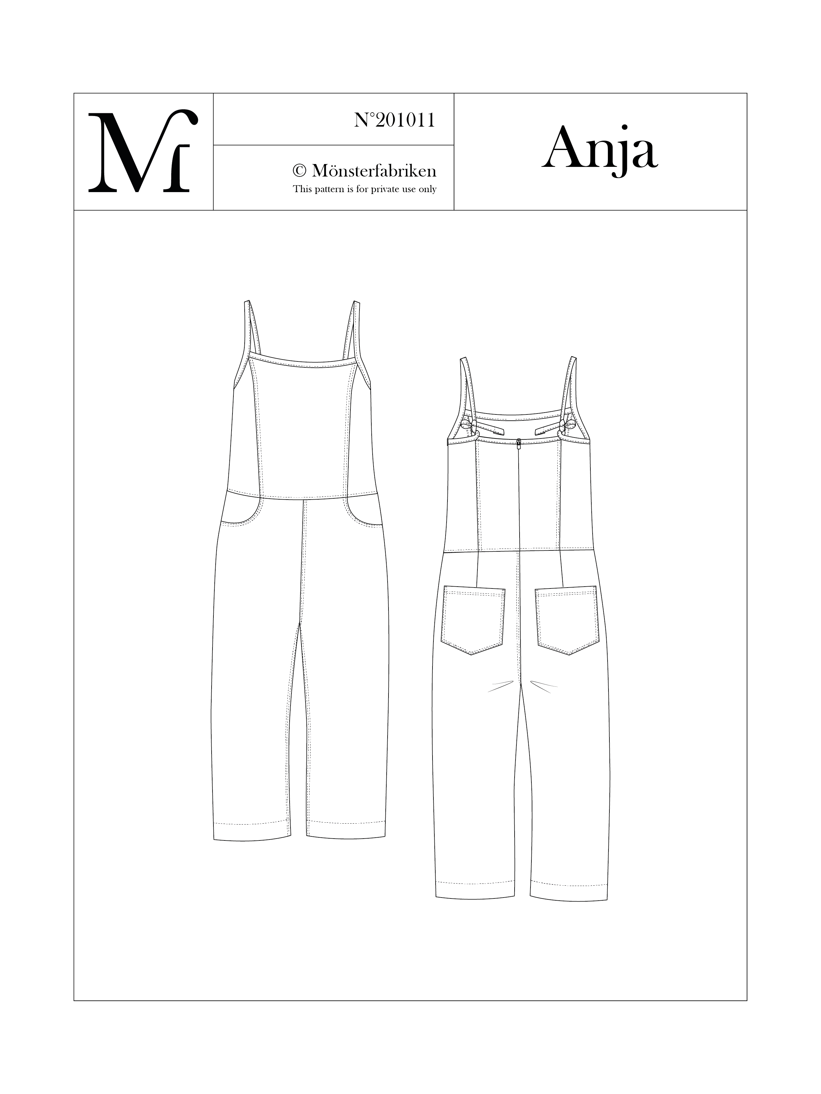 Mönsterfabriken - Wholesale Jumpsuit - Dames - Anja ruime damesjumpsuit met lage kruisnaad1