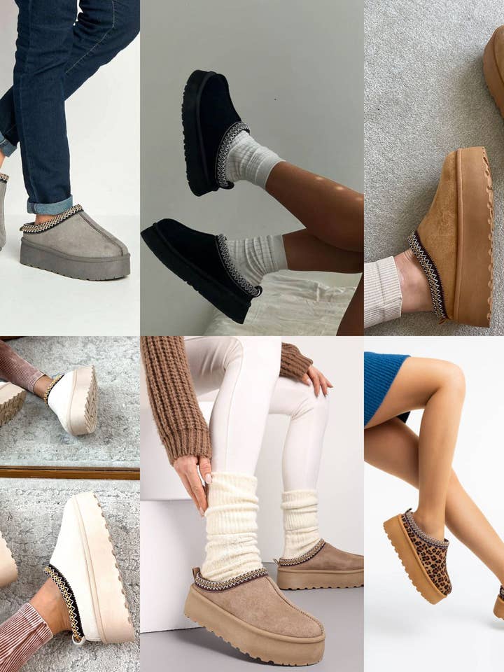 Botas Mini com Plataforma Chunky, Detalhe Asteca e Forro de Pele Sintética por atacado de No Doubt Shoes