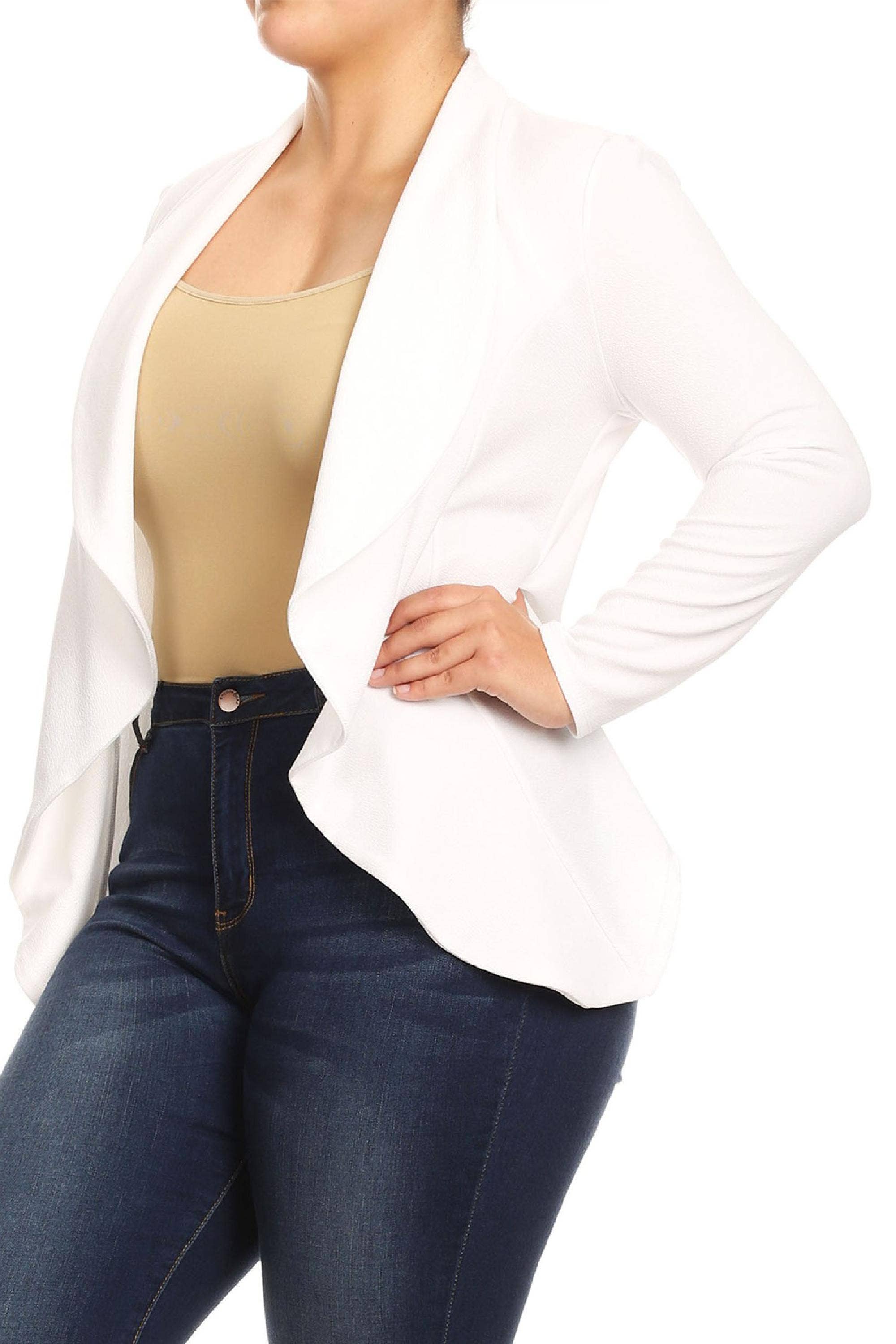 MOA COLLECTION – Blazer - Mulher por atacado – Jaqueta feminina sólida de mangas compridas para escritório22