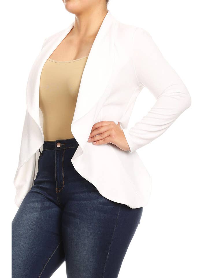 MOA COLLECTION – Blazer - Mulher por atacado – Jaqueta feminina sólida de mangas compridas para escritório22