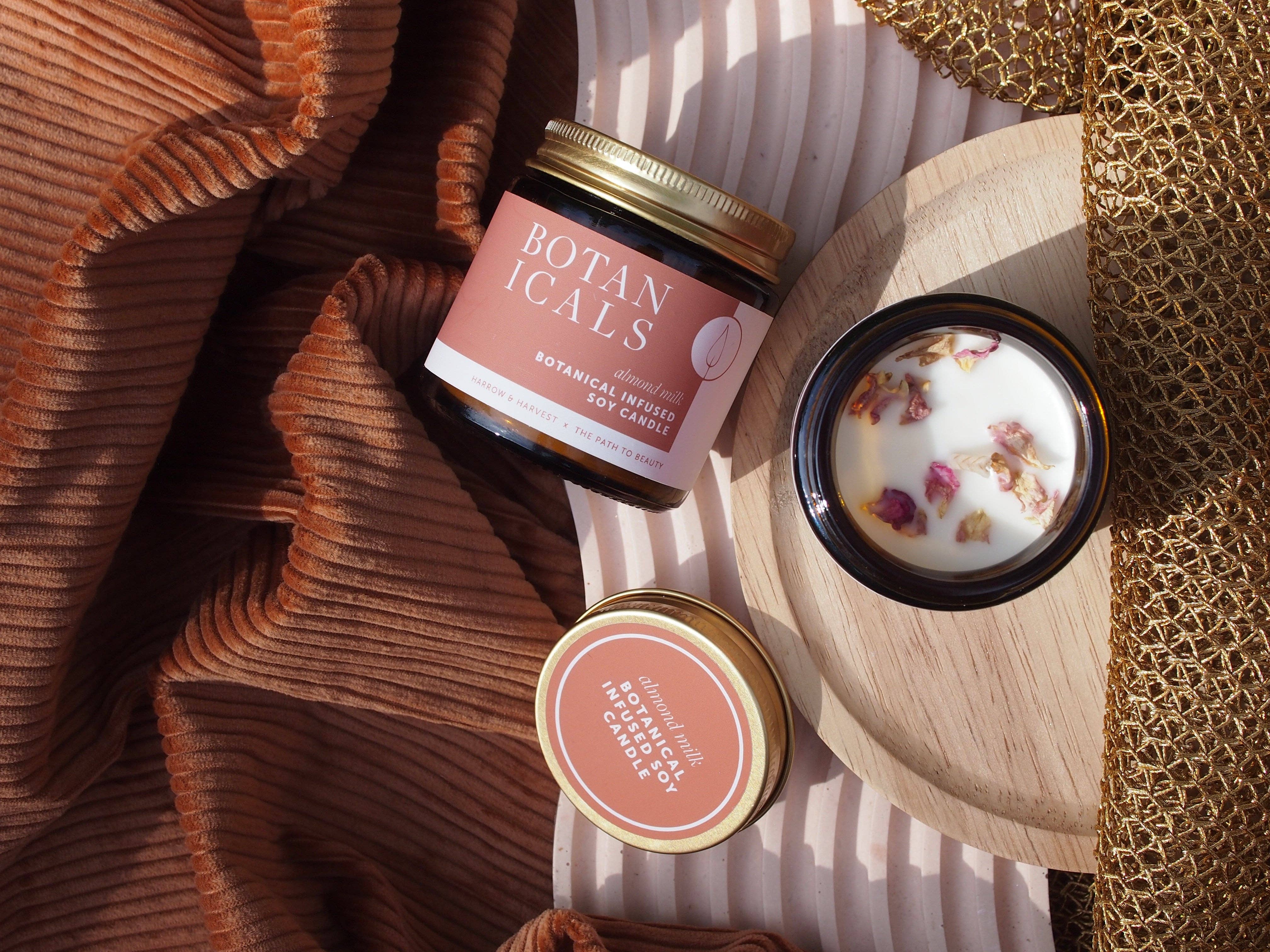 The Path to Beauty - Wholesale Jar/Filled Candle - Botanicals Mini Candle ~ Almond Milk1