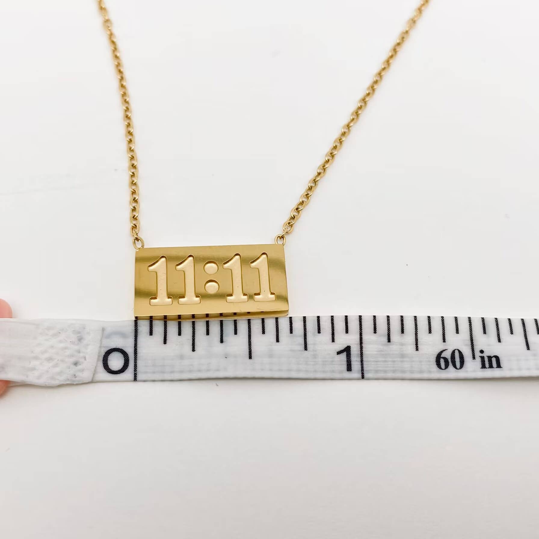 Mio Queena - Wholesale Pendant/Charm Necklace - "11:11" Charm Pendant Stainless Steel Necklace - FGS4