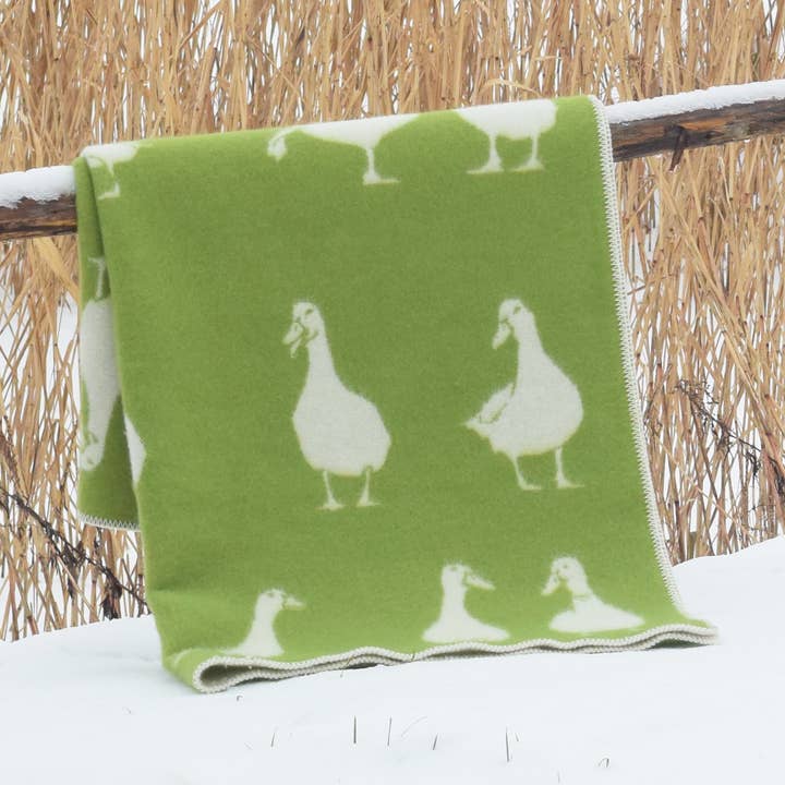 Duck Green Wool Blanket for wholesale by JJ Textile