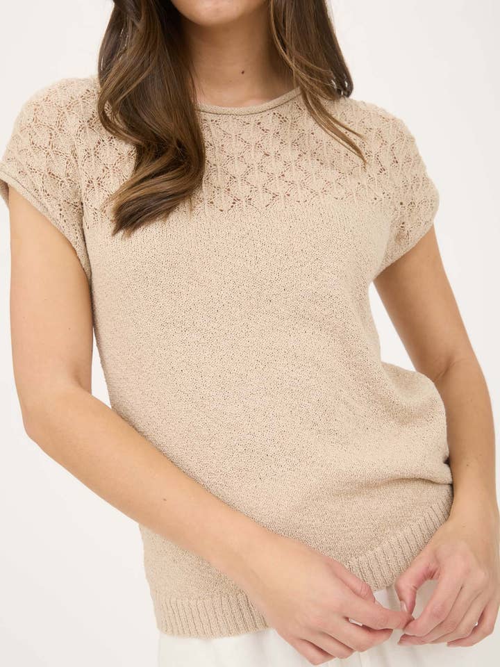 Blu Pepper - Wholesale Knit Top - Women's - EYELET YOKE SWEATER KNIT TOP7