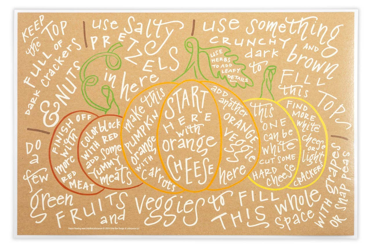 Color Box Design & Letterpress – wholesale Ostbräda – Charcuterie Cheat Sheet | Pumpa | Halloween, Thanksgiving2