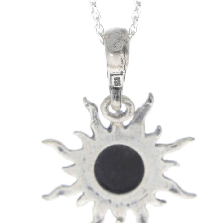 SilverAmber Jewellery - Wholesale Individual charm/pendant - 925 Sterling Silver Sun Pendant with Baltic Amber - 17648
