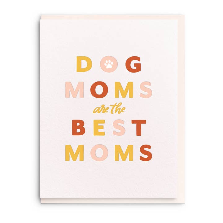 Dog Mom - Letterpress Moederdag wenskaart voor wholesale door Dahlia Press