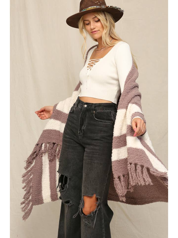 KyeMi - Wholesale Poncho - Women's - Super Soft And Stretchy Poncho With Fringe14