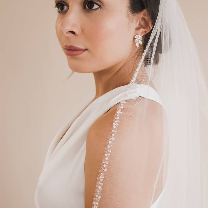 Dareth Colburn Designs - Wholesale Veil - Women's - Mariah Pearl & Crystal Beaded Veil8