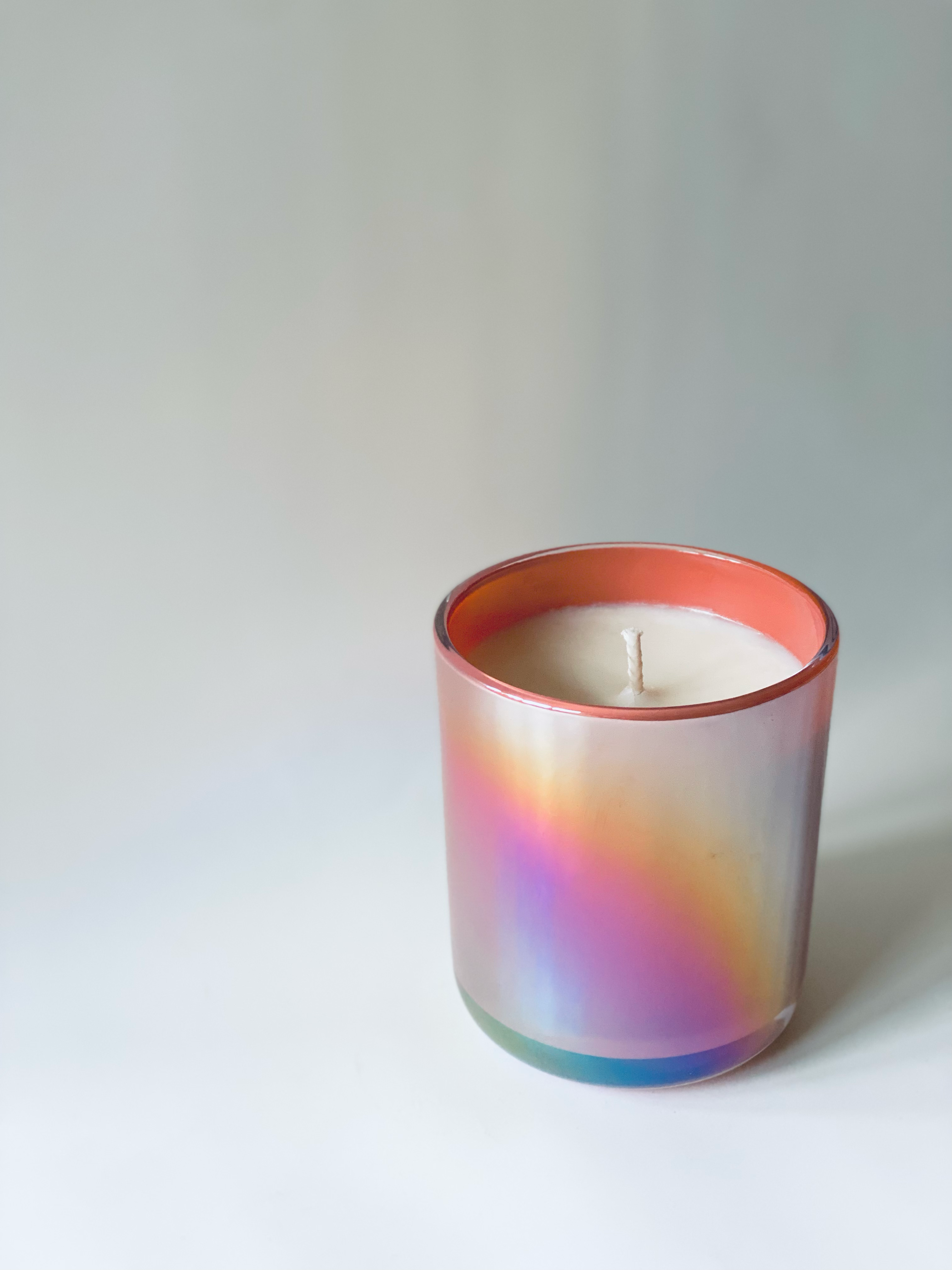 Candle Cabana - Wholesale Jar/Filled Candle - 12 oz Pink Iridescent Vessel - 100% Natural Soy Candle2
