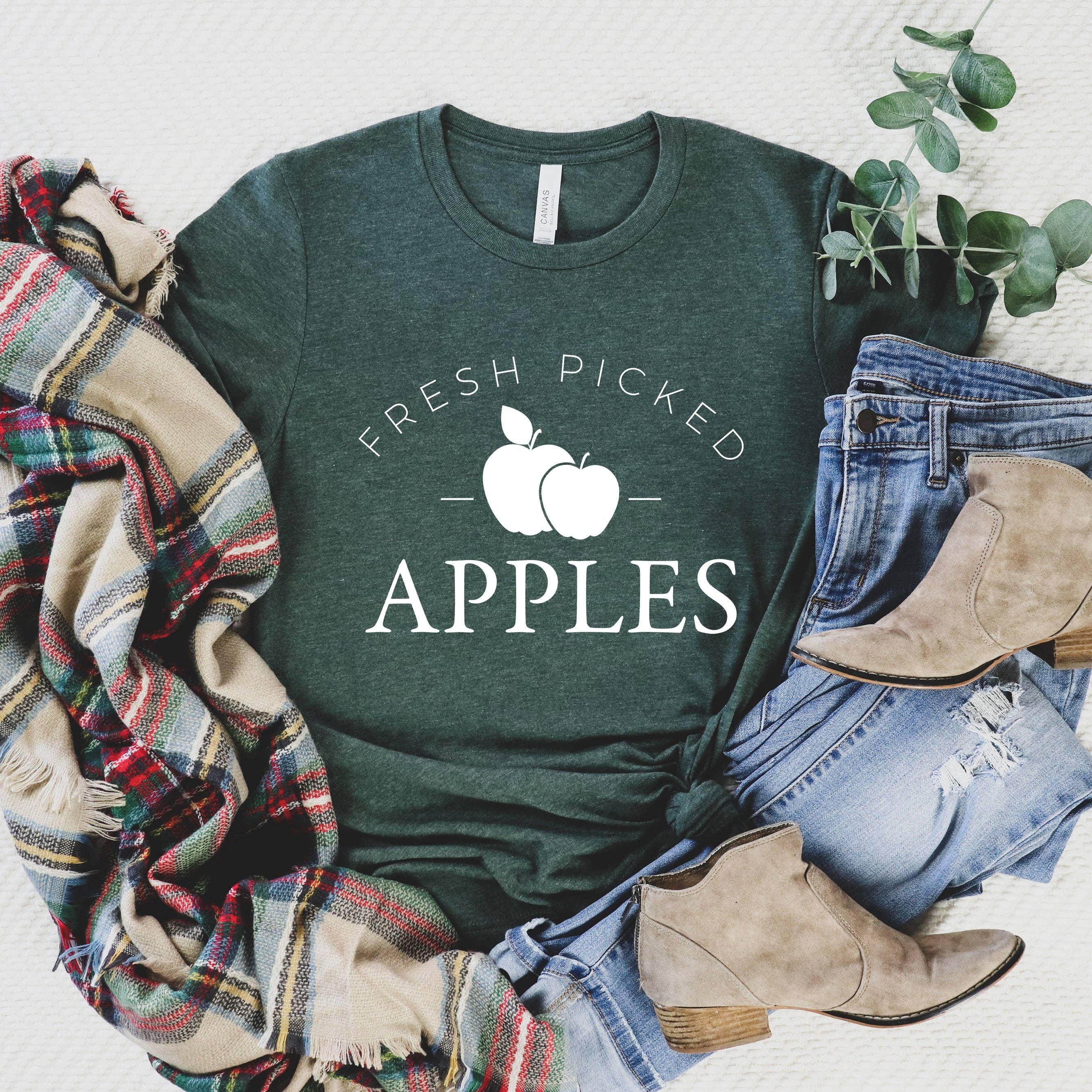 Olive And Ivory Wholesale - Wholesale Screen Printed T-Shirt - Women's - Fresh Picked Apples | Short Sleeve Graphic Tee0