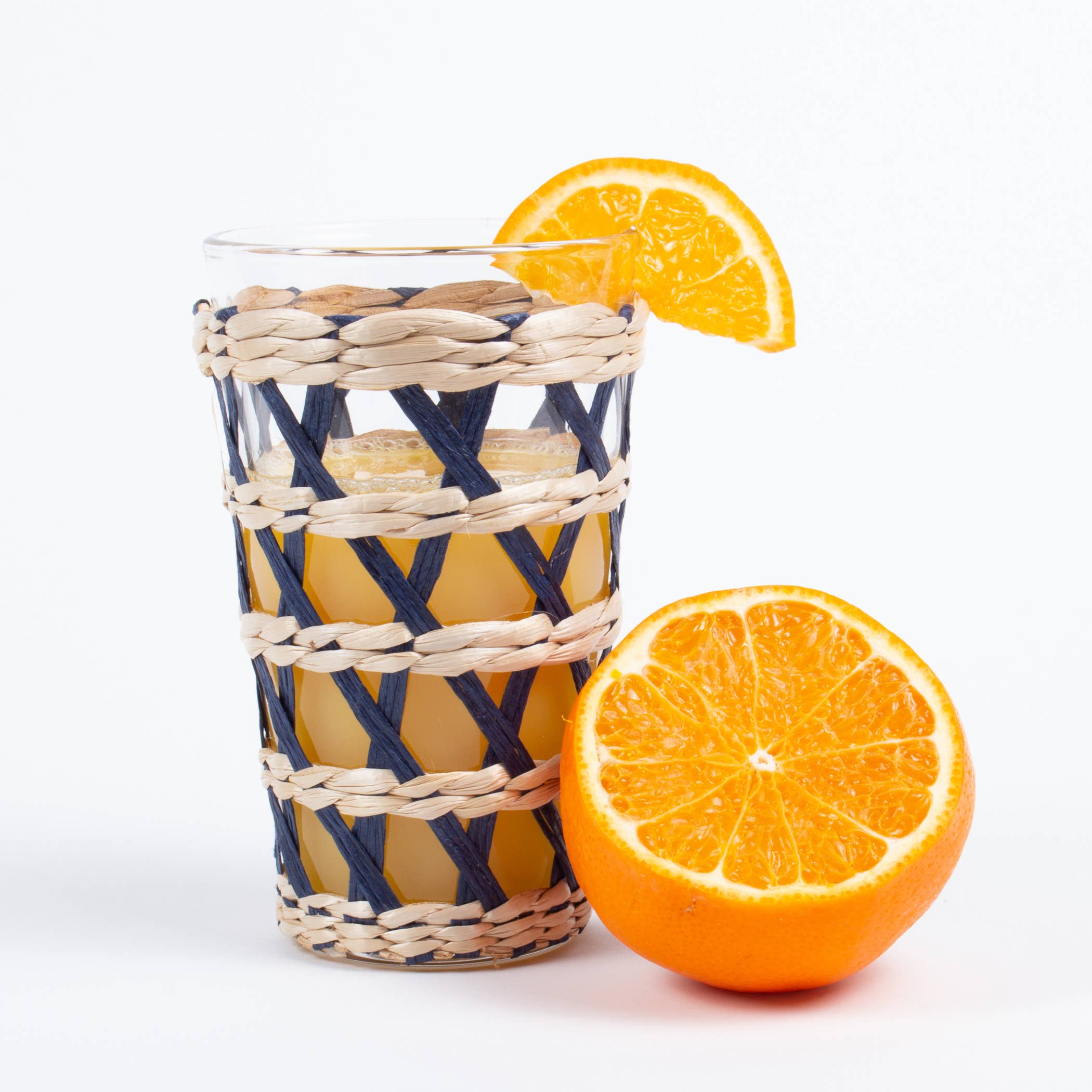 8 Oak Lane - Vente Verre/tasse - Verre à gobelet en rotin bleu marine1