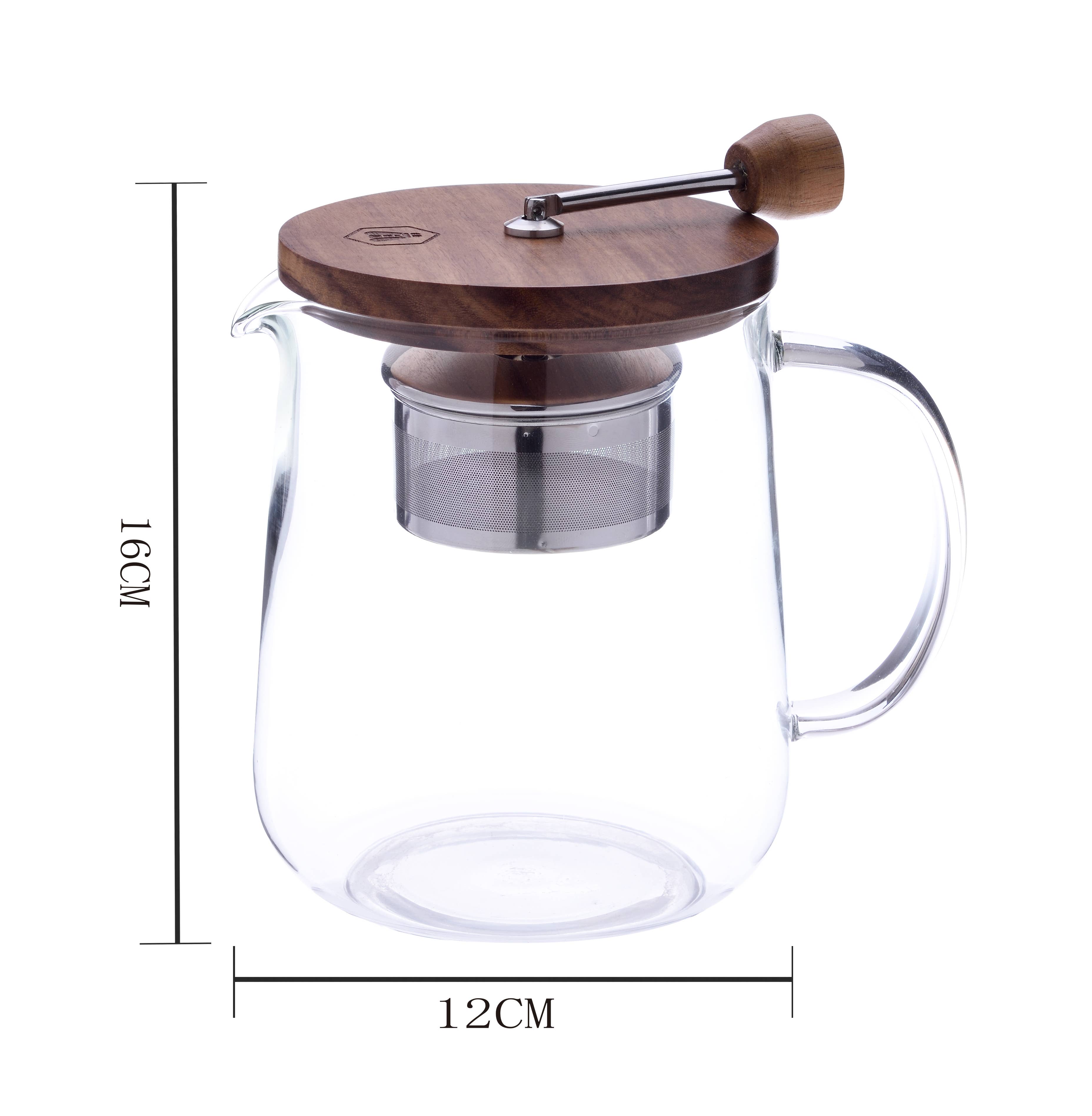 Laguiole - Vente Théière - Laguio Théière + Couvercle en Bois et Infuseur Amovible 1L4