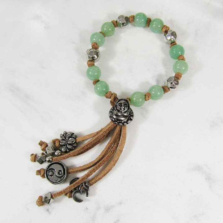 TheTizana - Wholesale Beaded Bracelet - Buddhism Multi Beads Leather Braided Bracelet