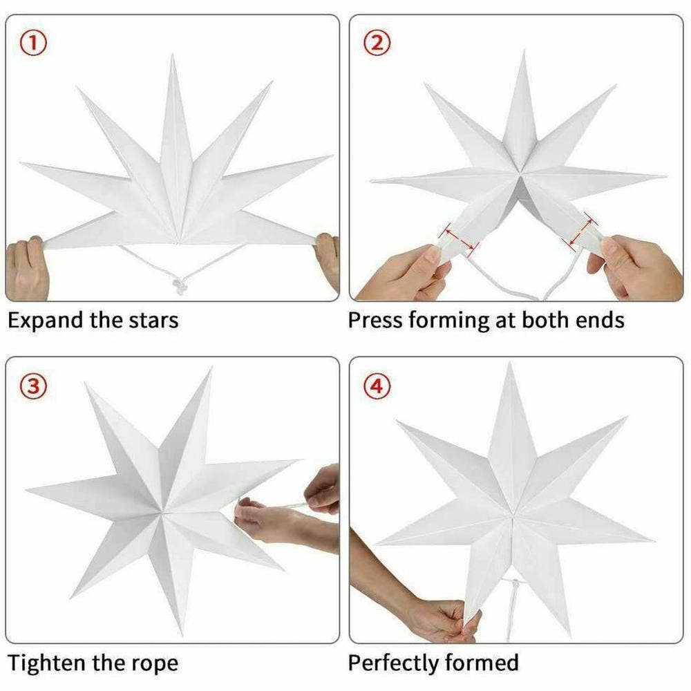 Black Qubd - Wholesale Christmas Decoration - Large LED Festive Hanging Stars6