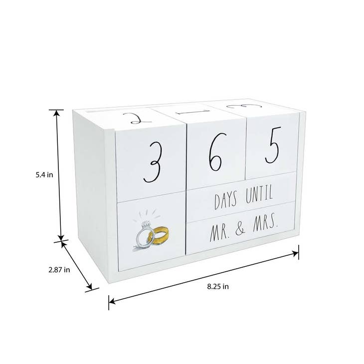 DesignStyles Home - Wholesale Decorative Tabletop Object - Rae Dunn 9 Piece Wedding Countdown Block Set