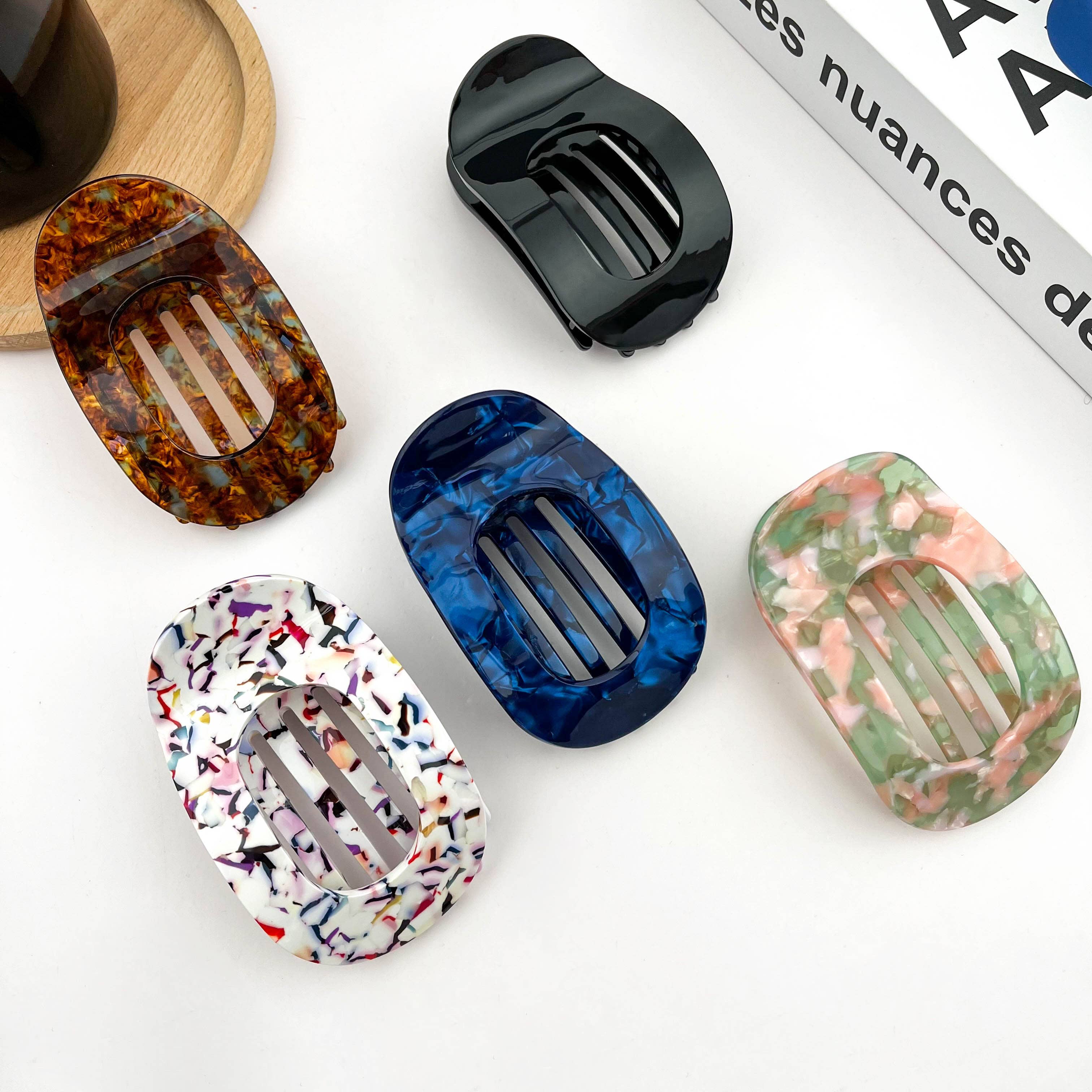 TheDivaSoap - Wholesale Hair Clip - Women's - Acetate Classic Colorful Flat Hair Clips, Stylish Barrettes9