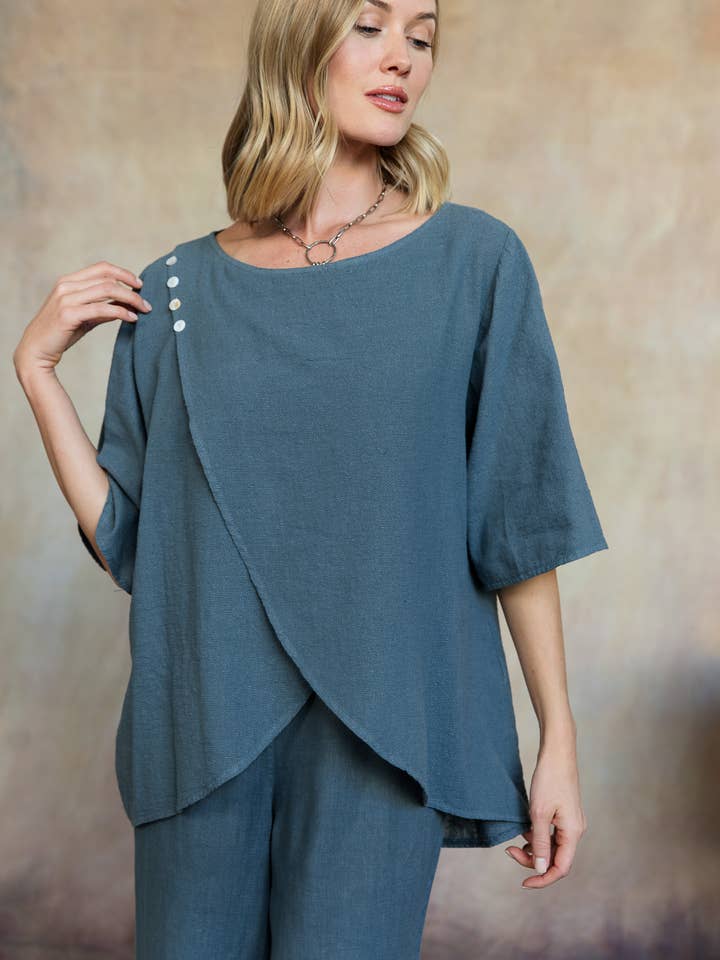 CobbleStone Living - Wholesale Blouse - Women's - Kari Linen Top