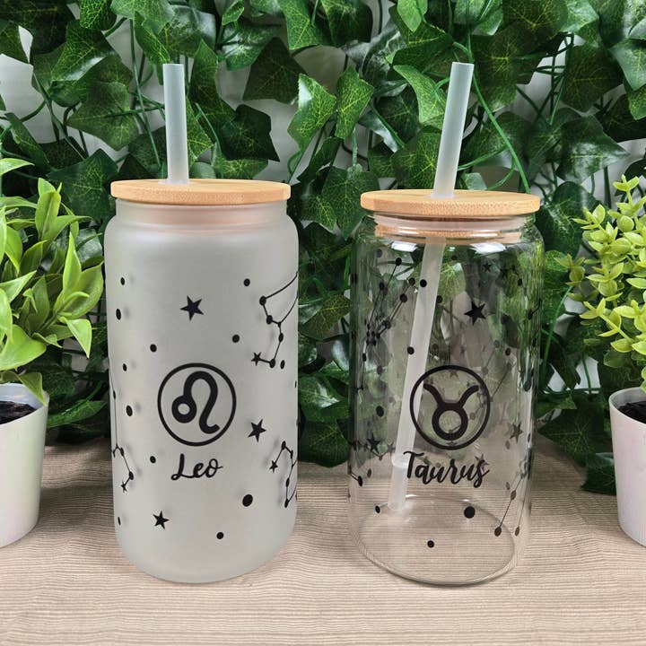 Zodiac Constellation Glass Jar Cups for wholesale by Vegas Custom Creations