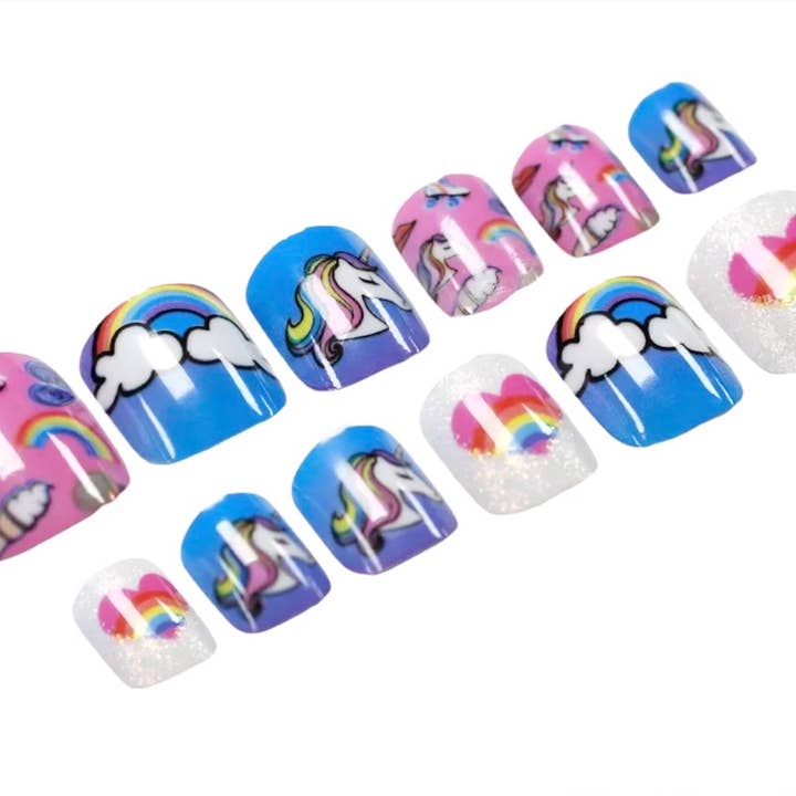 Polish Me Silly - Wholesale Press-On/Fake Nails - Rainbow Unicorn Nails - Press On Nails - Stick On