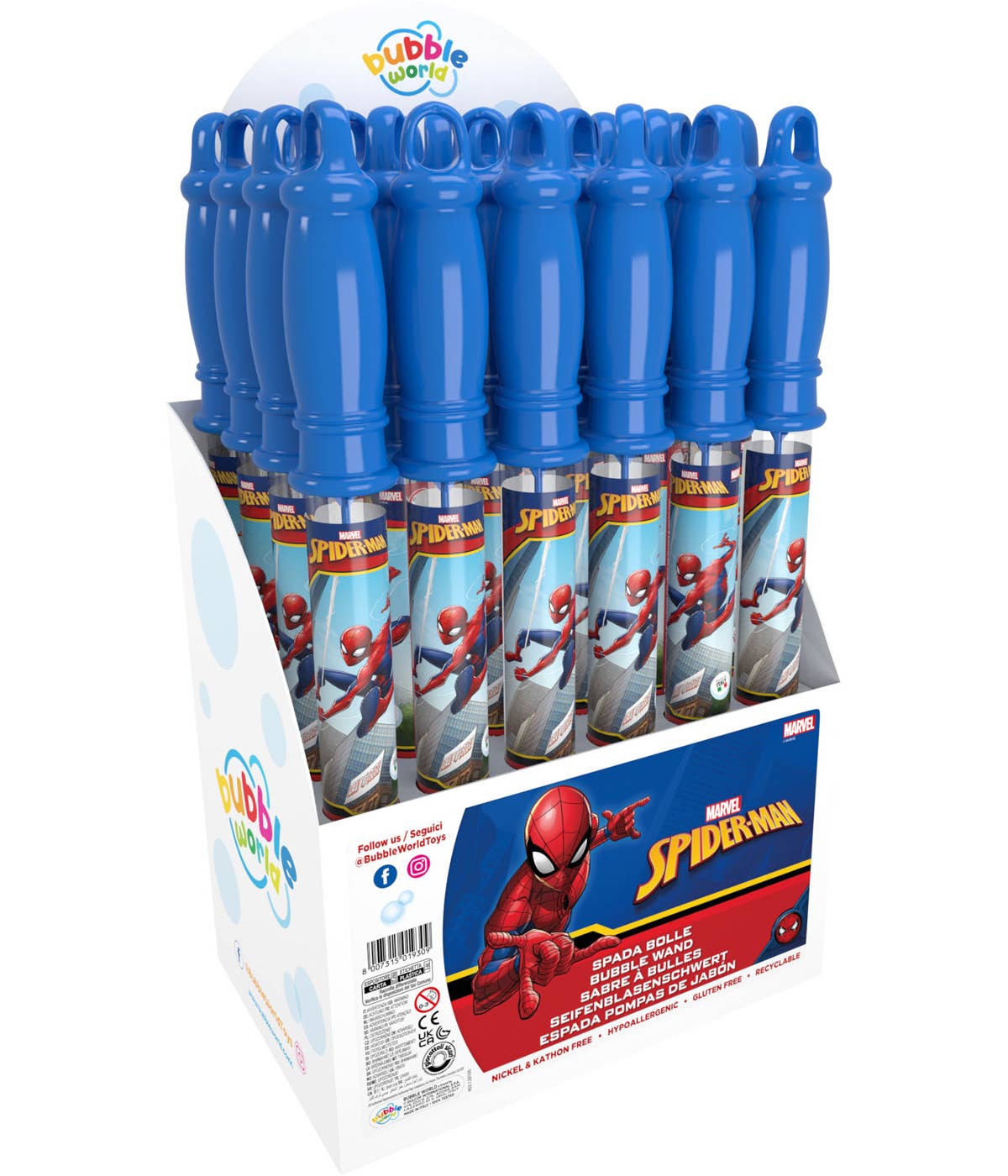 Joy Toy - Wholesale Classic Toy - Kids - SPIDER-MAN SOAP BUBBLE SWORD 120 ML - 24 ON DISPLAY0