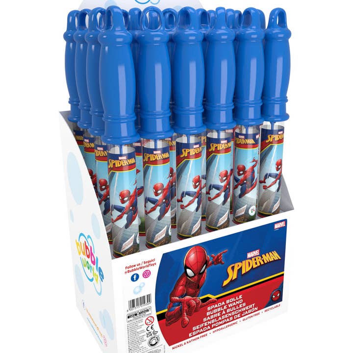 Joy Toy - Wholesale Classic Toy - Kids - SPIDER-MAN SOAP BUBBLE SWORD 120 ML - 24 ON DISPLAY
