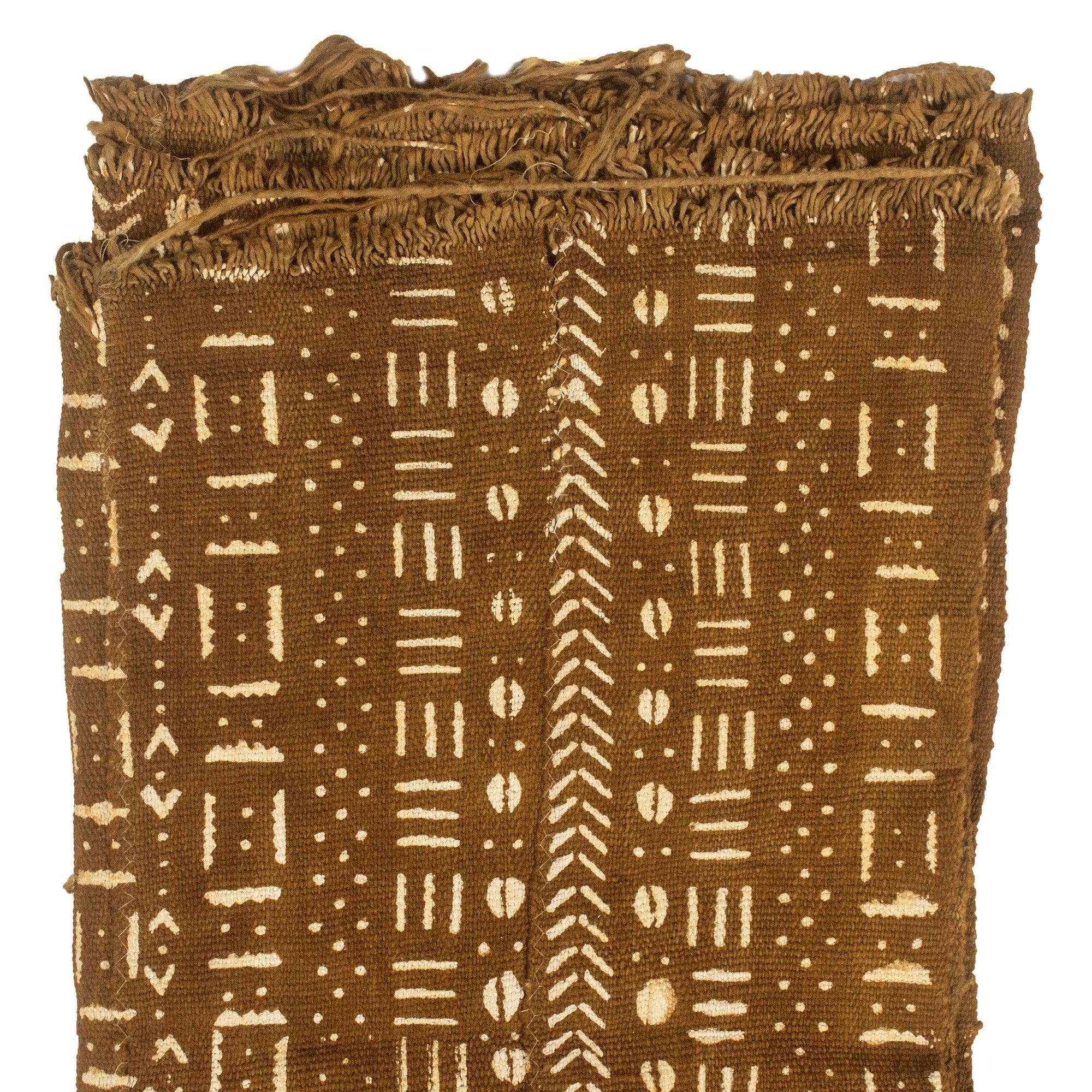 The Bead Chest - Wholesale Tapestry/textile - Caramel Brown Bogolan Mali Mud Cloth (Bamako Design)3