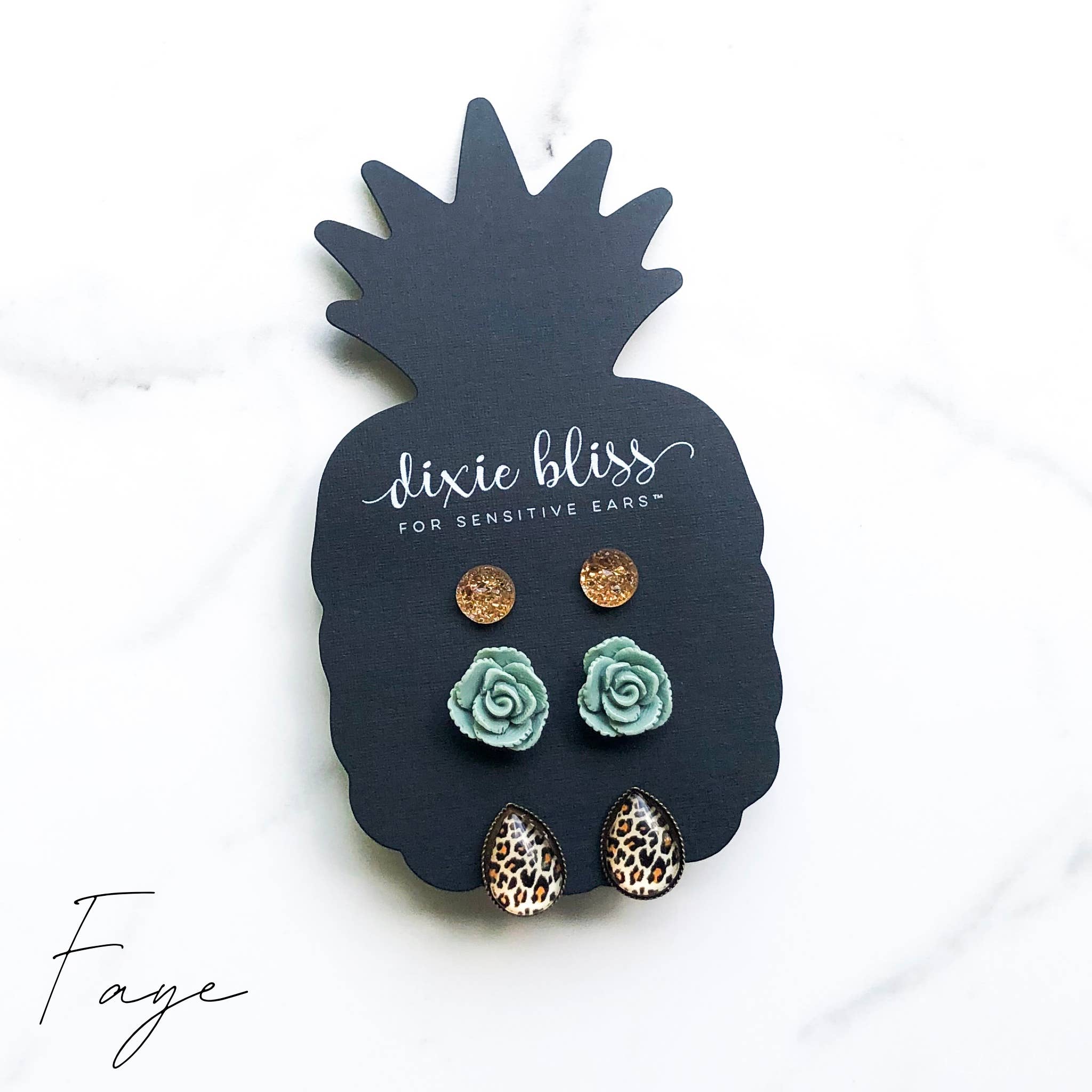 Dixie Bliss - Wholesale Jewelry Set - Faye- Toasted Marshmallow Druzy Stud Earrings1