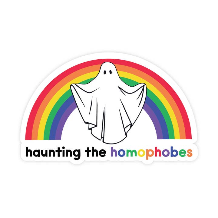 Hantise des homophobes Autocollant drôle d'Halloween pour la vente par Pretty by Her