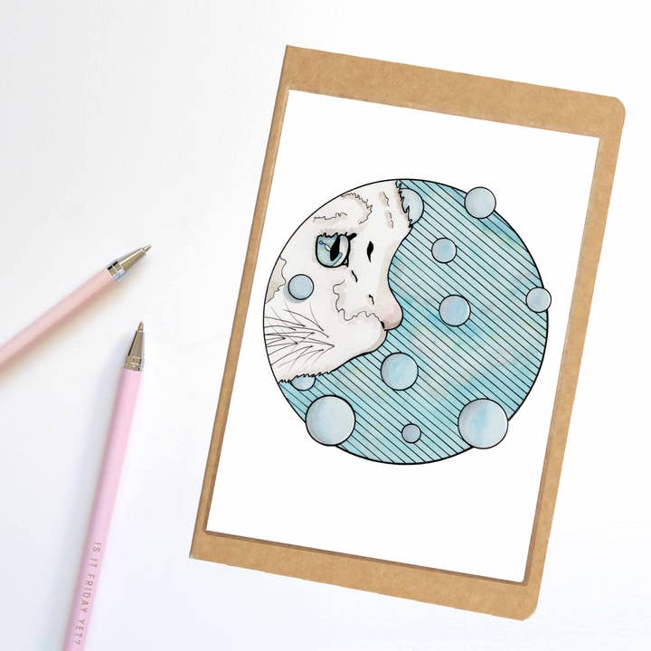 Taccuino/taccuino da schizzo/diario ispirato ai gatti «Curiosity» per la vendita all'ingrosso da parte di PinkPolish Design