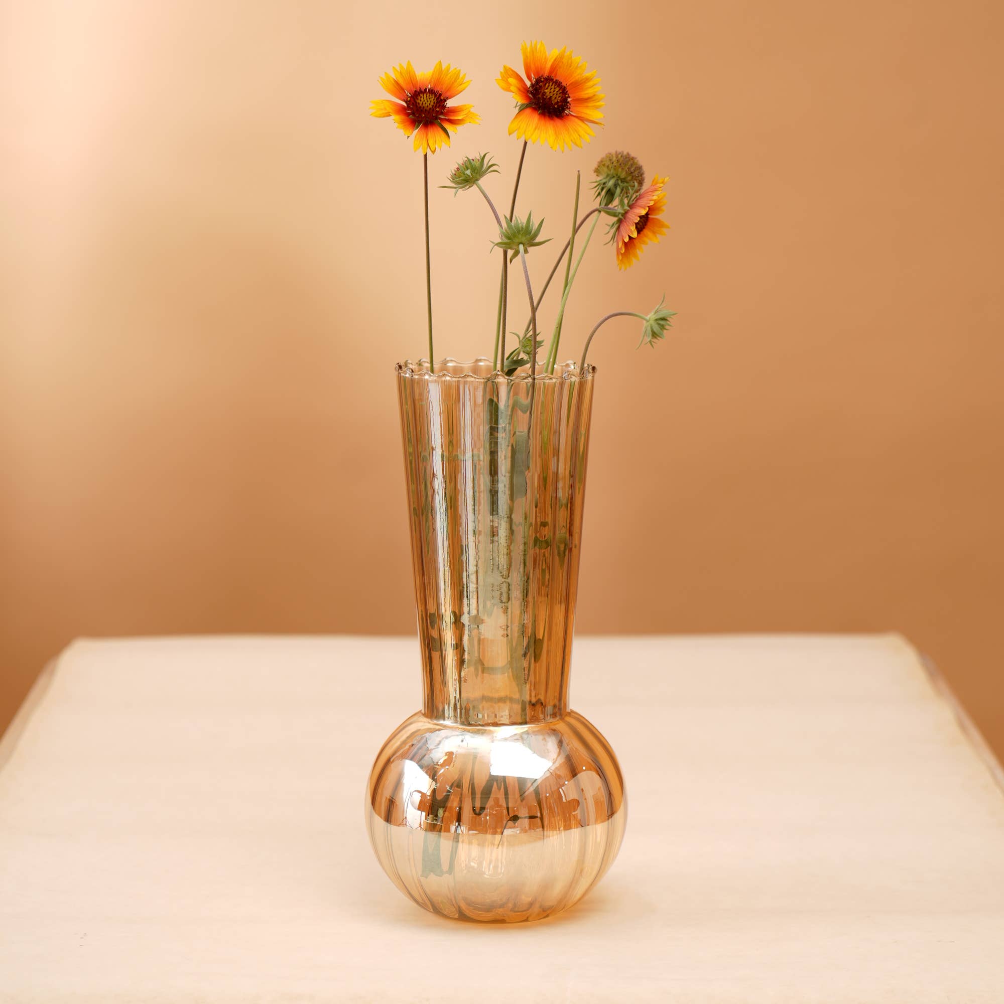 ExpoBazaar - Wholesale Vase - Glass Vase | Whimsy Whirlpool Small Vase | 6.3X9.3"1