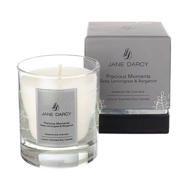 100% Natural Soy Wax Candle, Zesty Lemongrass & Bergamot for wholesale by Jane Darcy