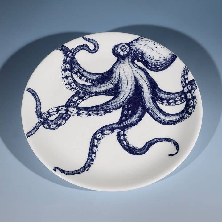 Cream Cornwall - Wholesale Dinner Plate - Bone China Octopus Side Plate