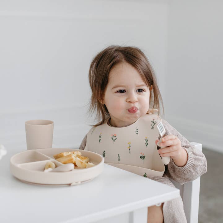 Lil North Co - Wholesale Flatware Set - Kids & Baby - Sand Silicone & Stainless Steel Toddler Cutlery Set