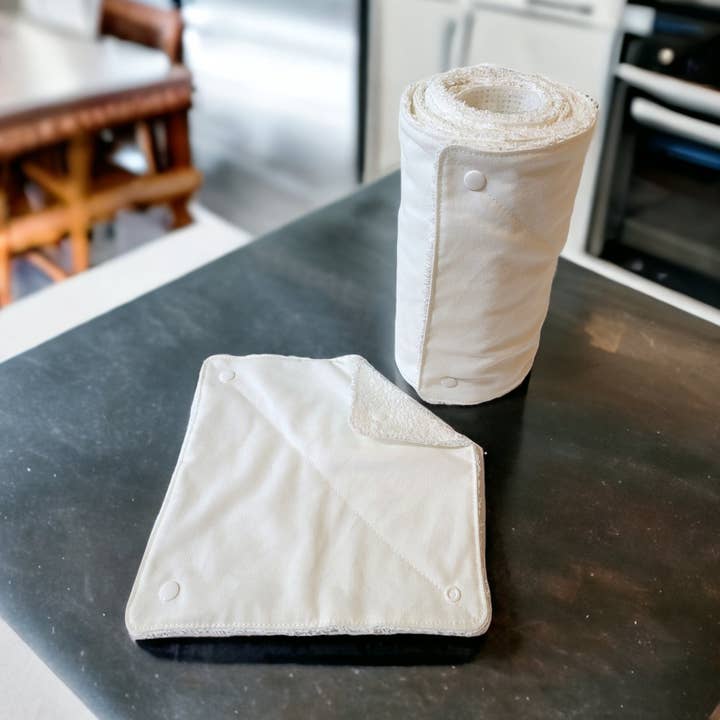 Alle hvide genanvendelige papirhåndklæder Miljøvenlige køkkenhåndklæder for engroshandel hos Nuggle Bugz Boutique