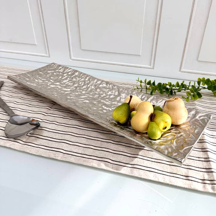 India Handicrafts Inc - Wholesale Decorative Tray - Textured Aluminum Tray5