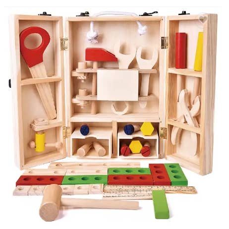 Cassetta degli attrezzi in legno AC7381 - MOQ 8 per la vendita all'ingrosso da parte di ACOOL TOY