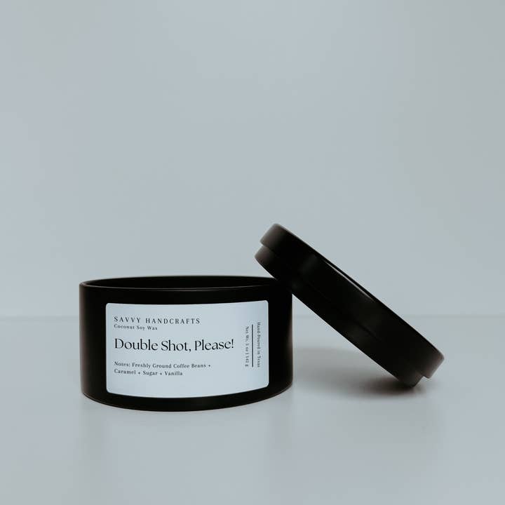 Black 5oz Candle - Double Shot, Please! for wholesale on Faire1