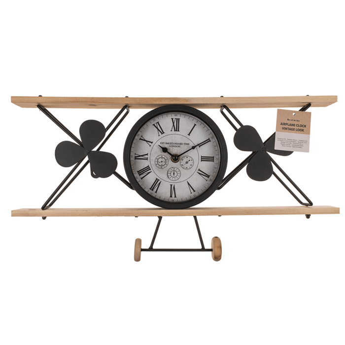 Out of the blue KG - Wholesale Wall Clock - Airplane Clock, vintage look, out of black1