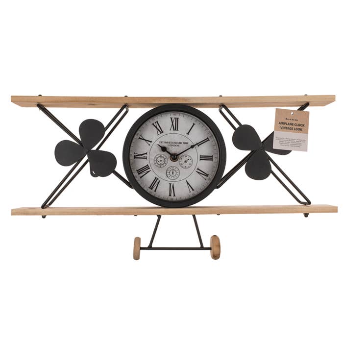 Out of the blue KG - Wholesale Wall Clock - Airplane Clock, vintage look, out of black1